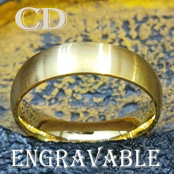 Engraved Womens Matte Gold Promise Ring Band Personalized Promise Ring For Girls - Picture 1 of 12